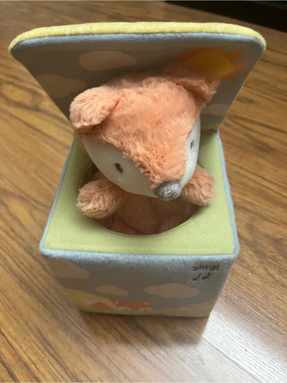 Gund Animated Fox in a Box Jack-in-the-Box Soft Block Baby Toddler Preschool Toy